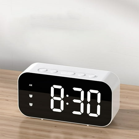 LED Electronic Alarm Clock Mirror Clock Student Plug-in-use Small Alarm Clock Digital Clock Sound-controlled Temperature Clock