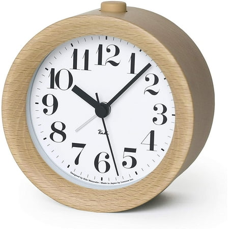 Lemnos WR09-15NT Lemnos Alarm Clock Analog Liki Alarm Clock Natural Color Wood Wood Watch Riki Alarm Clock Natural