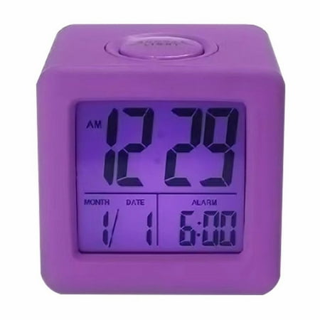 LIJCC Silicone Clock Lcd Digital Clock Non-slip Student Alarm Clock Silicone Clock Lcd Digital Clock Anti Slip Student Small Alarm Clock with Night Light Small Square Clock Large Digital Seat Clock