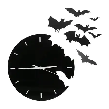 Linaichen Wall Clock 1 Set of Creative Bat Shaped Wall Hanging Clock Wall Decors Wall Clock with Stickers