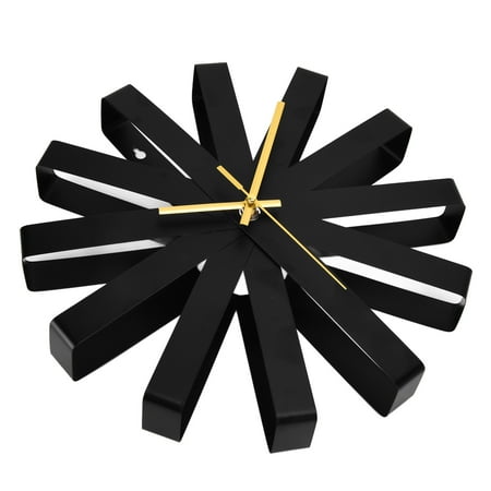 Living Room Clock Stainless Steel Silent Movement Creativity Wall Clock Modern DecorBlack