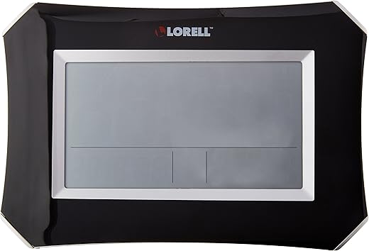 Lorell 60998 Wall/Alarm Clock, LCD, 10-1/4W-Inch x7-Inch Hx1-1/2-Inch D Lunar, Slvr/Blk