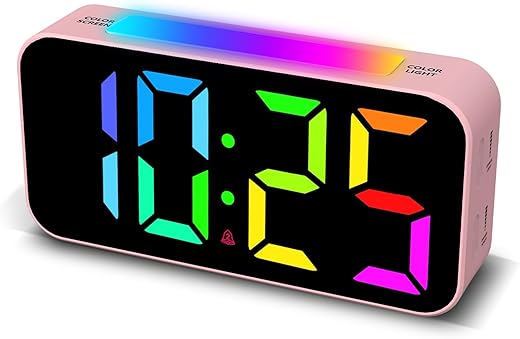 Loud Alarm Clocks for Bedrooms Heavy Sleepers, Digital Clock with Night Light, Large Display, Dual Alarm, Snooze, Dimmable Bedside Alarm Clock for Kids Teens Boys Girls