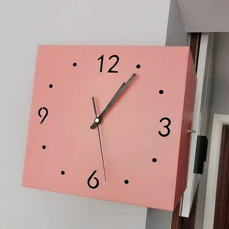 Lu R Modern Minimalist Creative Corner Double-Sided Wall Clock Two-Side Clock Wall Clock Living Room Mute 2023 Internet Celebrity Corner