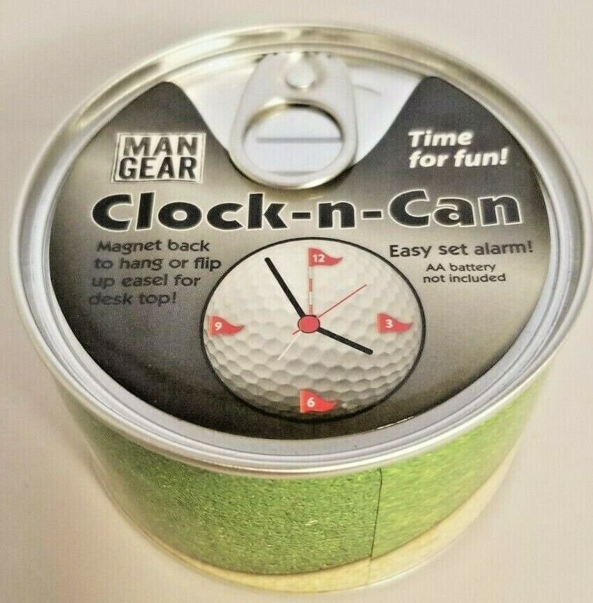 Man Gear Clock in a Can Golf Ball Clock Big Sky Carvers
