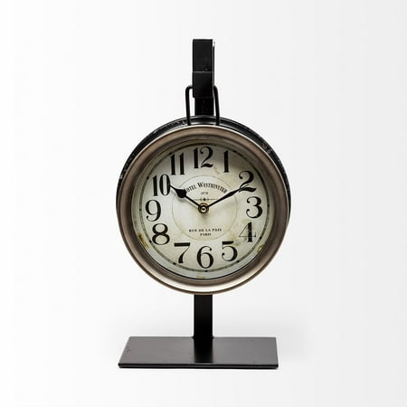 Metallic Brown Metal Hanging Desk/Table Clock