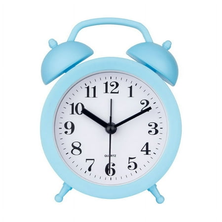 Mini Cute Vintage Retro Analog Twin Bell Alarm Clock for Kids,No Snooze,Battery Operated,Loud Bell for Heavy Sleepers