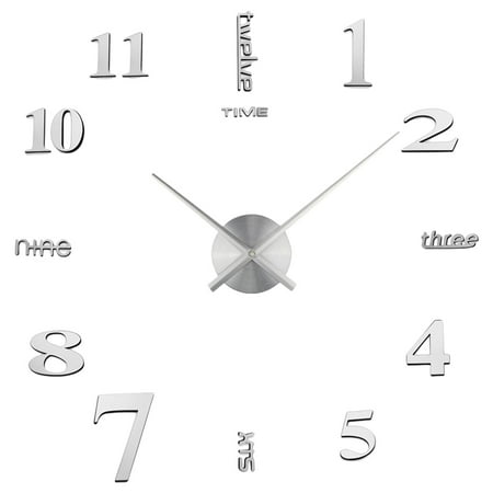 Modern 3D Frameless Large 3D DIY Wall Clock Wall Decorative Clocks DIY Decorations Home for Living Room Bedroom, 70 90CM