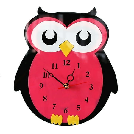 Modern Acrylic Wall Mute Wall Clock Colorful Cartoon Owl Clock Frameless Silent Room Home Decor (CC004)