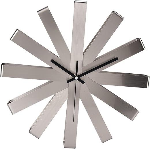 Modern Metal Wall Clock, Wall Clock Stainless Steel Silent Modern Decorative Hanging Clock for Bedroom Living Room