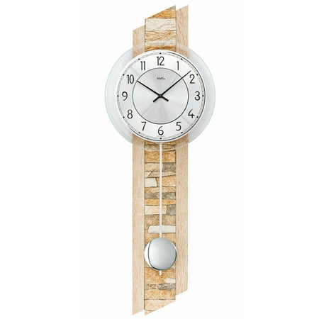 Modern wall clock with quartz movement from AMS AM W7423