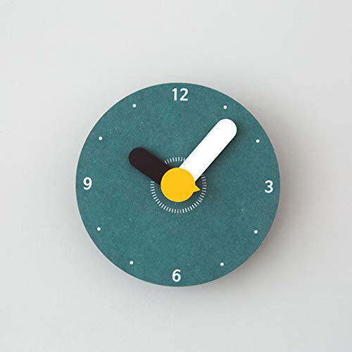 MODIRNATION Retro Modern Wooden 'Mini' Wall Clock, Simplistic, Fashionable and Stylish, Silent Quartz Mechanism, Quality Materials Made from Eco-Friendly MDF and Bamboo, Decor for Home/Office (Green)