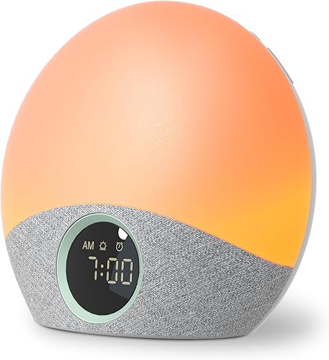 Momcozy Sunrise Alarm Clock Wake Up Light Baby Sound Machine, Adult White Noise Machine with Dimmable Night Light, 30 Soothing Sleep Sounds 7 Colors, Alarm Clock for Heavy Sleepers, Bedroom