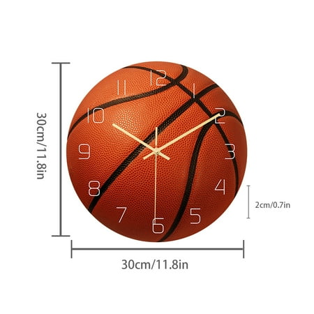 Moocorvic Round basketball appearance wall clock mute home decoration wall clock