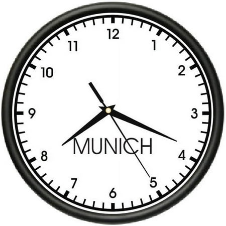 MUNICH TIME Wall Clock world time zone clock office business