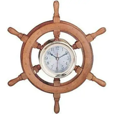 Nagina International 13 Nautical Captain's Ship Wheel Clock