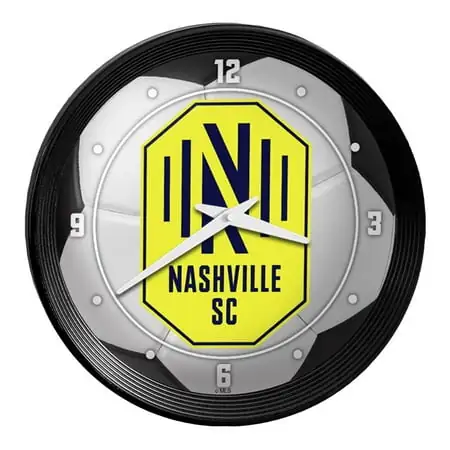 Nashville SC 15 Ribbed Frame Soccer Ball Wall Clock