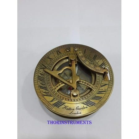 Nautical Sundial Brass Compass Sundial Clock Marine Nautical