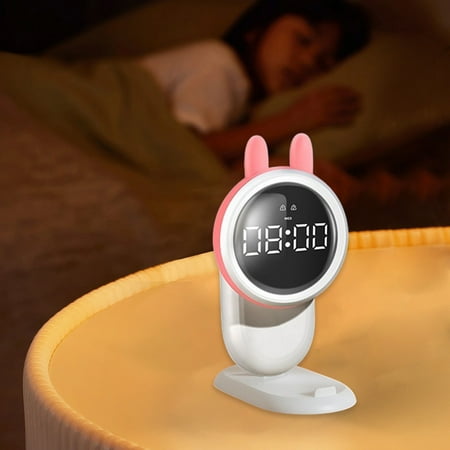 Naxoaeo clearance Solar Lights Children's Alarm Clock Smart Sensor LED Wake-up Night Light Warm Night Light Snooze Alarm Clock Children's Silent Bedside Clock Pool Lights