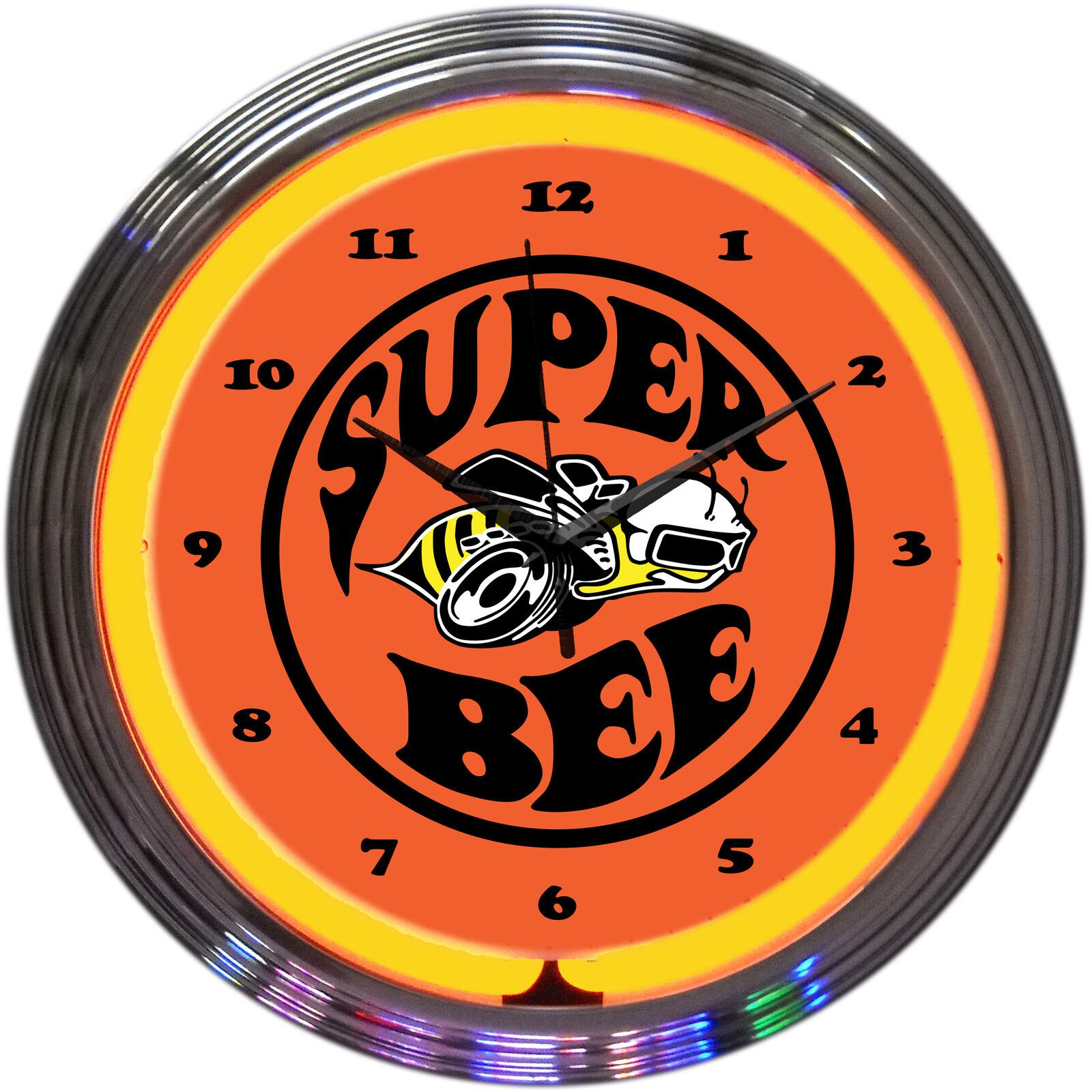 neon clock Chrysler Super Bee Dodge sign Hemi Powered Mopar Scat Pack lamp