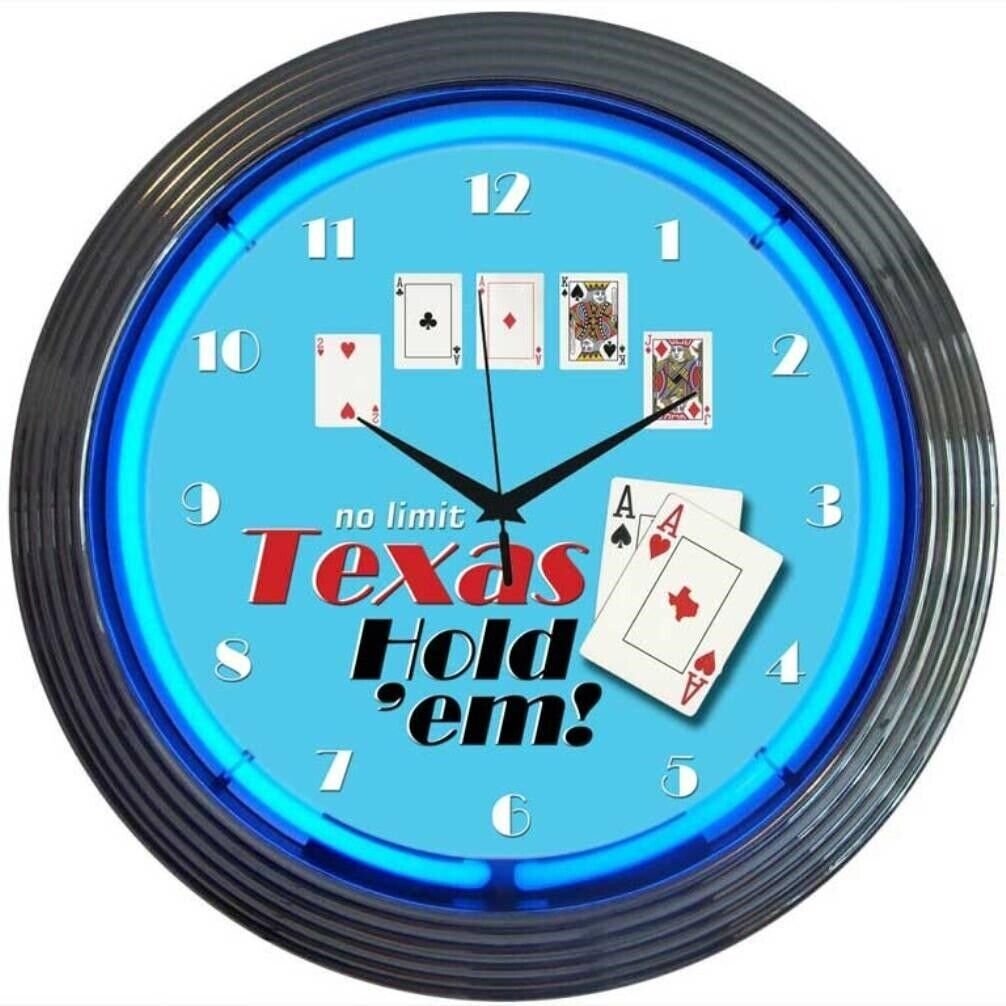 Neonetics 8HOLDM Poker Texas Hold 'Em 15 Inches Neon Clock