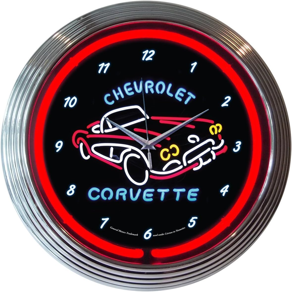 Neonetics Corvette C1 Neon Wall Clock, 15-Inch