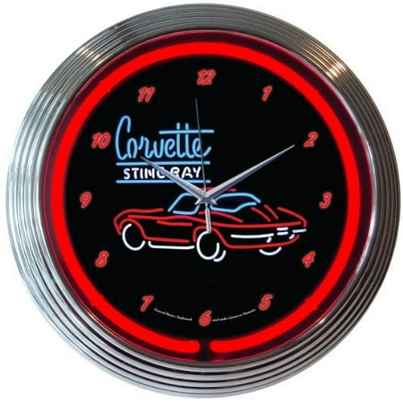 Neonetics Corvette C2 Stingray Neon Wall Clock, 15-Inch