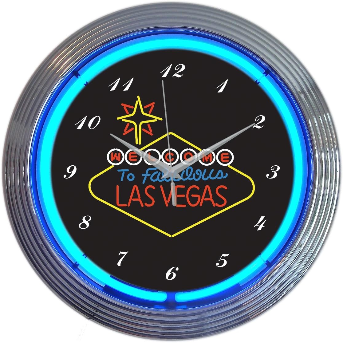 Neonetics Las Vegas Sign Neon Wall Clock, 15-Inch