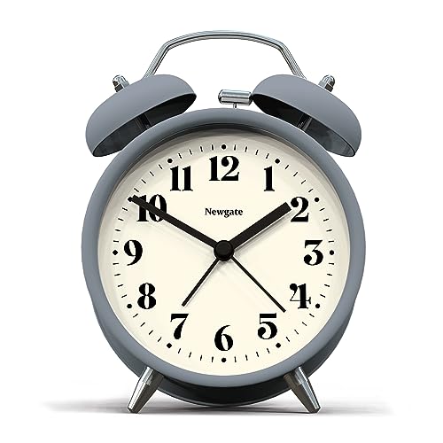 NEWGATE ® Theatre Alarm - Small Modern Contemporary Alarm Clock - Bedroom Accessories - Alarm Clocks - Desk Clock - Mantel Clock - Bedside Clock - Theatre Dial - Arabic Numerals (French Navy)