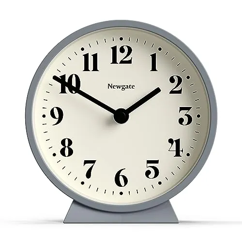 NEWGATE® Theatre Mantel Clock - Silent Sweep 'No Tick' Mantel Clock - Small Clock - Clocks for Living Room - Office Clock - Desk Clock - Mantel Clocks - Minimalist Dial (French Navy)