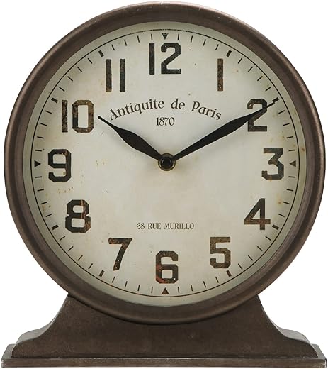 NIKKY HOME Antique Mantel Clock, Battery Operated Decorative Desk Table Clock for Home, Office, Living Room, Bed Room, Brown