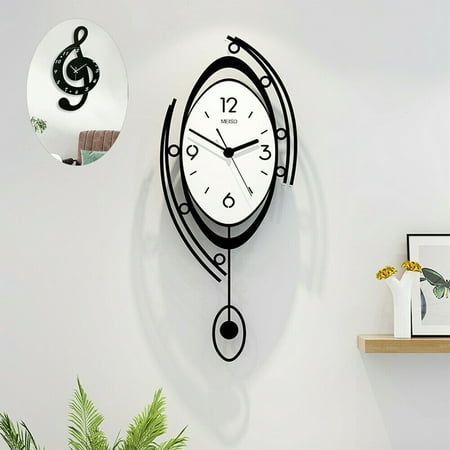 Nordic Wall Clock 3D Creative Clock Watch Living Room Art Decor Digital Oval