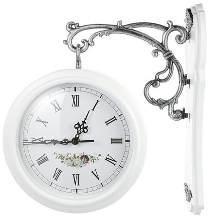 NUOLUX Double Sided Wall Clock Double Sided Hanging Clock Double Sided Rotation Clock