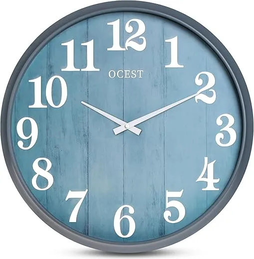 OCEST Large Indoor Outdoor Clock, 18 Inch Waterproof Oversized Wall Clock, Silent Battery Operated Wall Clock for Garden Pool Patio Living Room Office Decorative