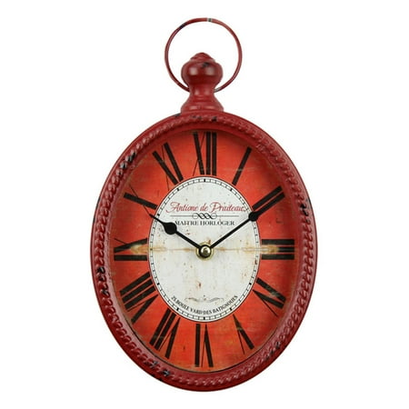 Old-fashioned antique design, rural retro style. Silent decorative wall clock powered by battery