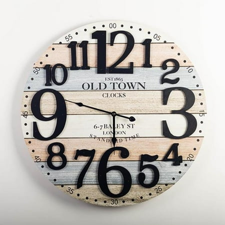 Old Town Plank Look Wall Clock