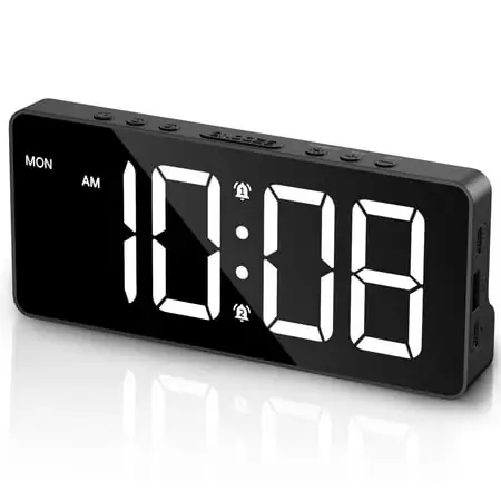 ORIA Digital Clock Large Display, USB/Battery Powered, Dimmable Large Screen, Snooze Function for Home Office Travel