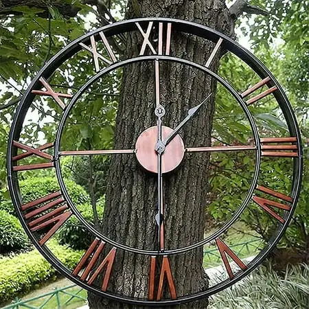 Outdoor Garden Wall Clock Large Roman Numeral Garden Clock Outdoor Iron Clock