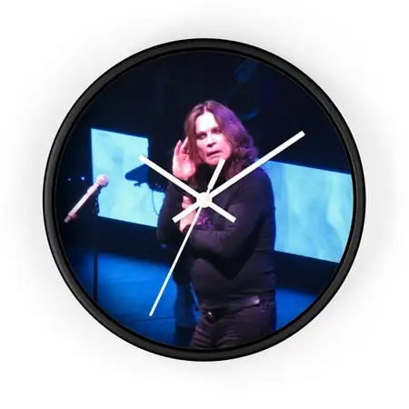 Ozzy Osbourne Concert Photo Analog Wall Clock, Unisex, Adult, Black with White Hands