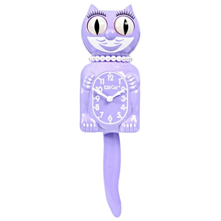 Pastel Lilac Lady Kit Cat Clock 15.5 Full Size Retro Style Kit-Cat Klock Moving Eyes and Tail Made in the USA NEW