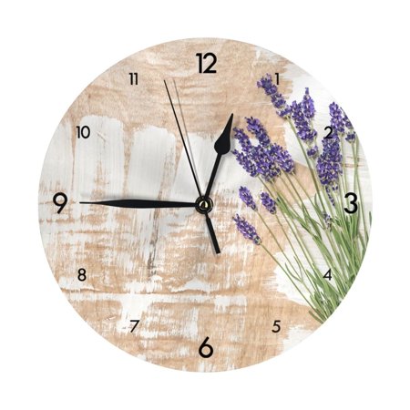 Planks Grunge Vintage Wooden Board (5) Wall Clock - 10 Inch Silent Non-Ticking Wall Clocks -Country Retro Rustic Style Decorative For Living Room Kitchen Home Bathroom Bedroom