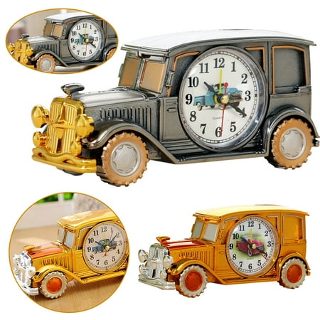 POINTERTECK Retro Luxury Style Classic Car Model Alarm Clock, Beautifully Designed Car Model is Specially Designed for Car Lovers, Children, Gold