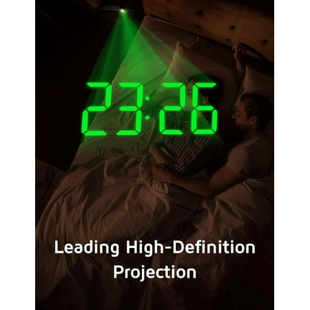 Projection Alarm Clock, Digital Clock With 180° Rotatable Projector, 3-Level Bright[22]