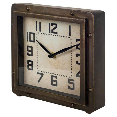 Redding Bronze Metal Square Table Clock