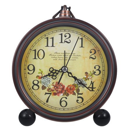 Retro Alarm Clock Battery Antique Travel Table Decorations Metal Child Glass Plastic