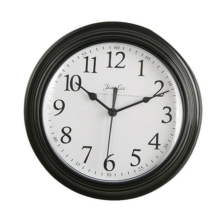 Retro Wall Clock Kitchen Vintage Design Round Silent Non Ticking Battery Operated Quality Quartz Clock - black