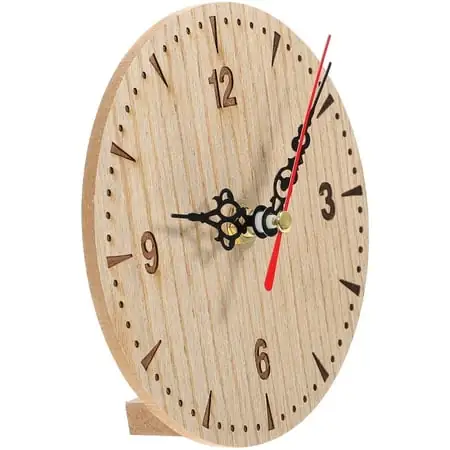 Retro Wood Clock Wall Clock for Living Room Dining Room Kitchen Bedroom No Battery