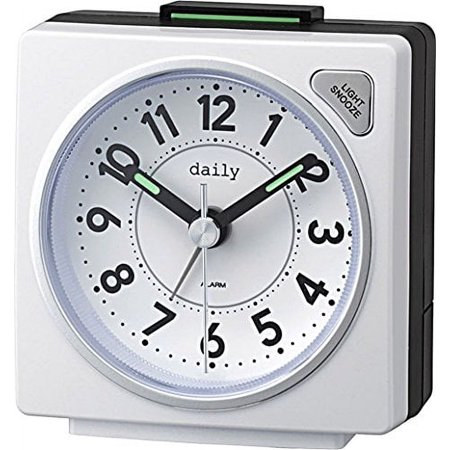 Rhythm (RHYTHM) Alarm Clock Analog Small Cute Daily RA27 Colorful Clock with Continuous Second Hand Light White DAILY (Daily) 8REA27DN03 8REA27DN03// Movement quartz