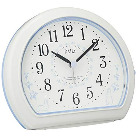 Rhythm (RHYTHM) quartz Alarm Clock analog daily R550 electronic sound Rabbit Pattern White DAILY (daily) 4SE550DN12 4SE550DN12// Battery