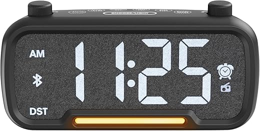 ROCAM Alarm Clock Radio - Bluetooth Alarm Clock: Warm Night Light Digital Clock Dimmable 16 Levels Volume Type C & USB Ports for Bedroom Bedside | Nightstand | Kids | Teens | Seniors | Adults